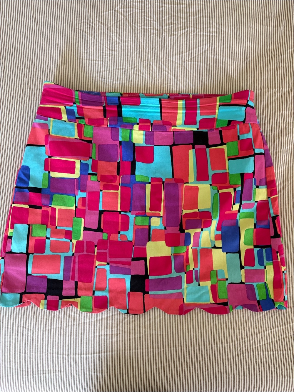 Attyre Bright Geometric Mini Skort - Pink, Turquoise, Green